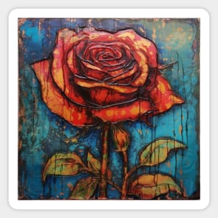 Art Brut Orange Rose Sticker